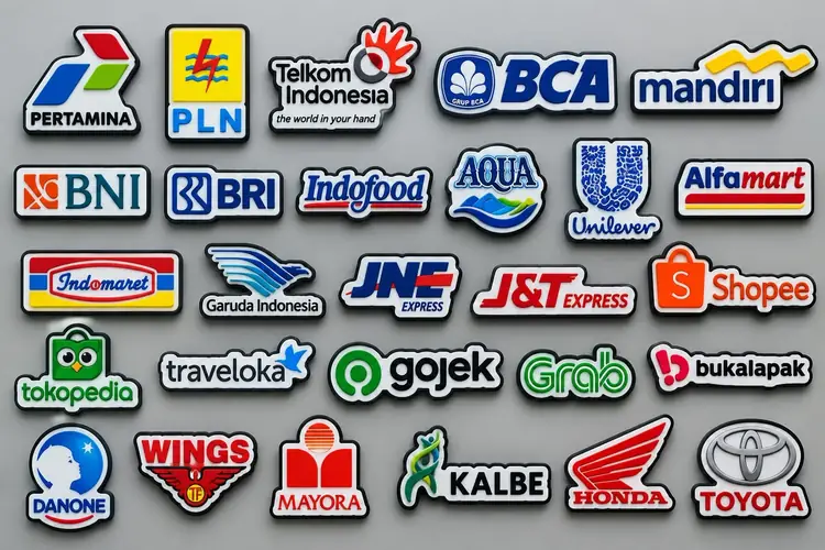 Tempelan magnet kulkas rubber custom berbagai logo